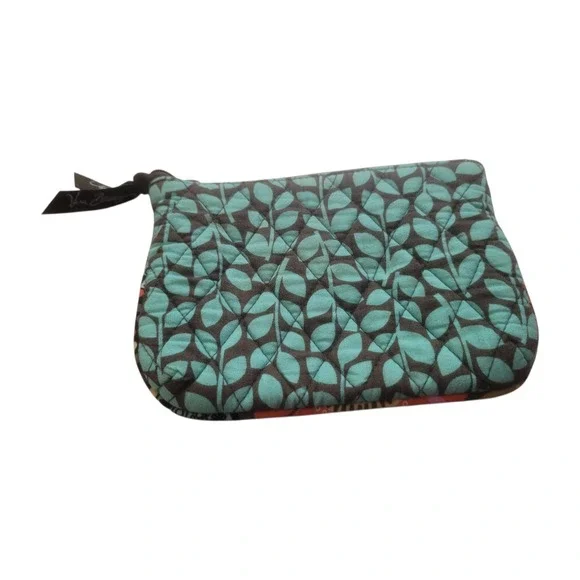 Vera Bradley Mint Green Leaf‎ Cosmetic Pouch