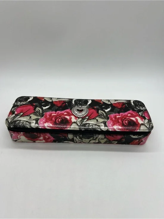 Brighton Madison Rose Floral Zip Jewelry Case with Heart Emblem