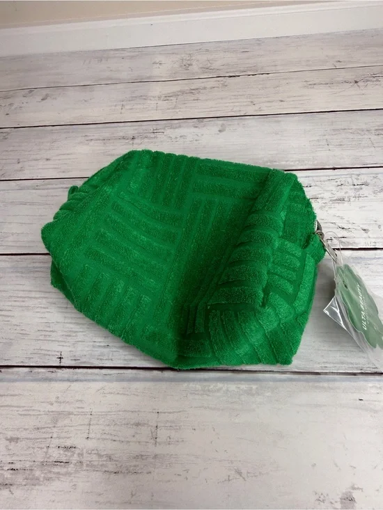 Vibrant Green Textured Cosmetic Clutch