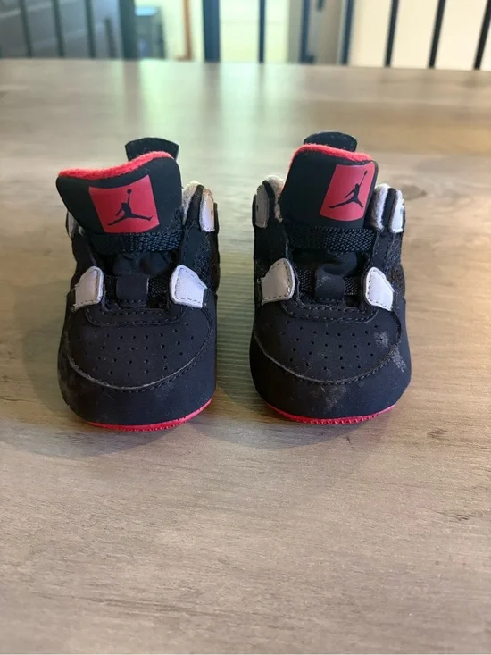 Jordan Baby Black and Red Mini Sneaker Booties