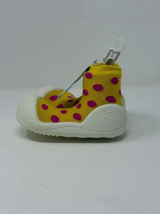 Attipas Polka Dot Yellow Toddler First Walker Sock Shoes