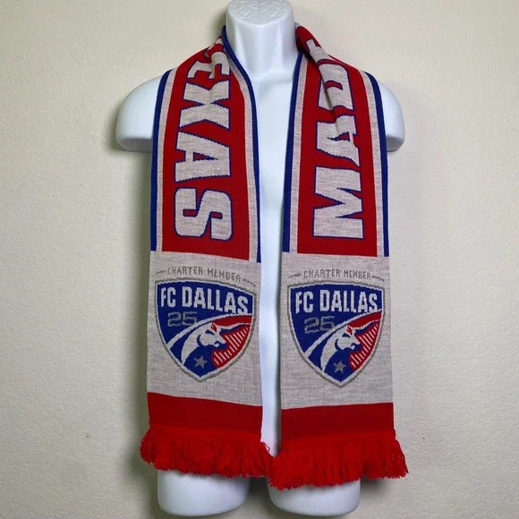 FC Dallas Scarf Made in‎ Texas Ruffneck MLS Soccer Fan Knit Pride USA Flag