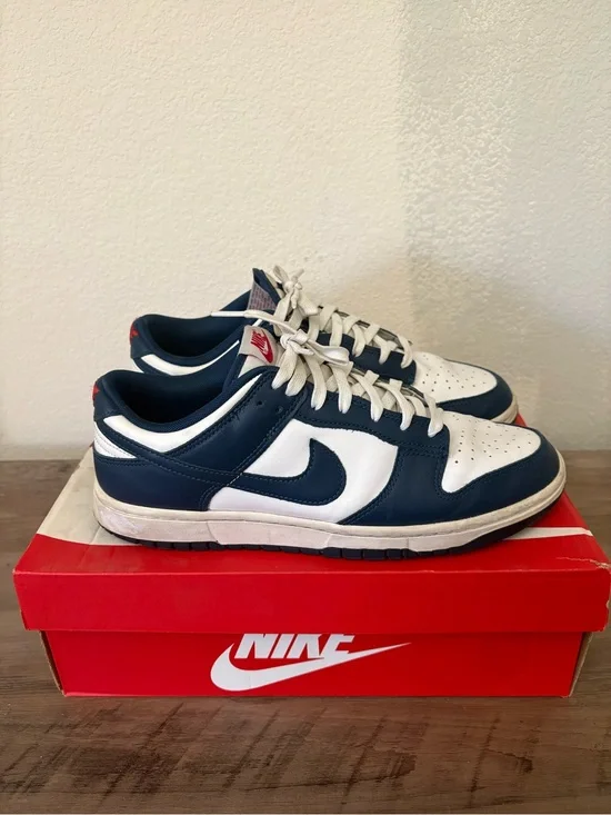 Nike Men’s Dunk Low Sneakers - Navy/White, Size 10.5M