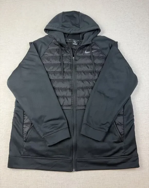 Nike Therma-FIT Hooded Puffer Jacket Black Full Zip Men’s XL Insulated