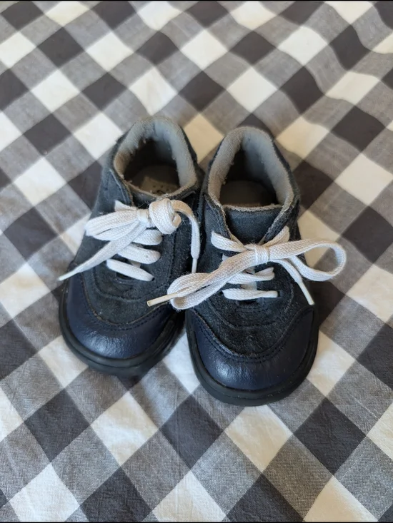 Baby Walker Navy Leather Sneakers