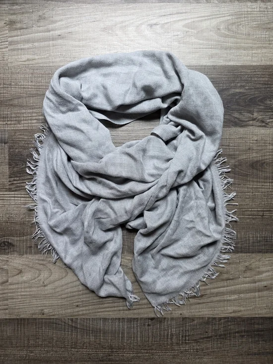 H&M Light Gray Fringed Wrap Scarf