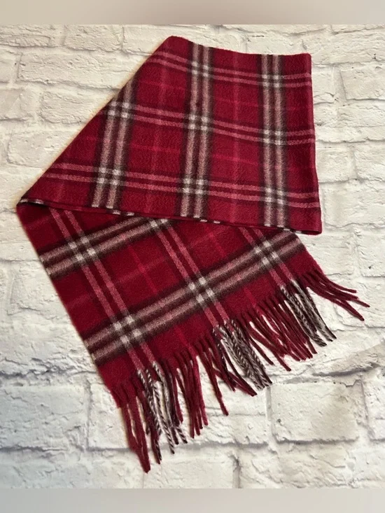 Burberry Plaid 100% Cashmere Scarf Made Exclusively in Scotland