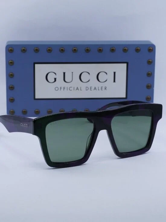 Gucci GG0962S 014 Square Unisex Sunglasses - Purple / Green