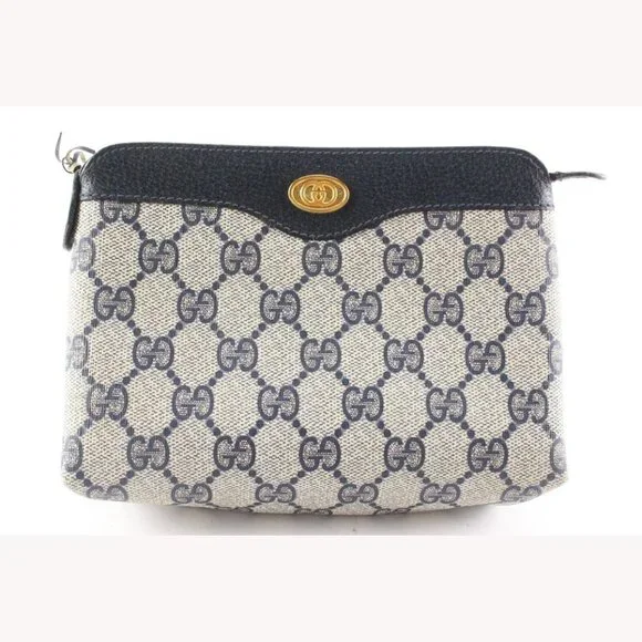 Gucci Navy Supreme GG Zip Pouch Case 1G525C