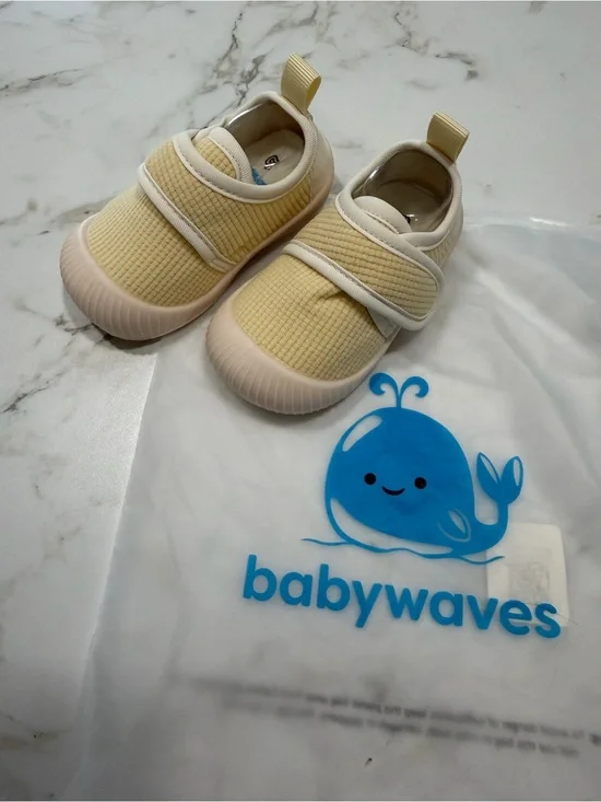 Kids Yellow Slip-On Sneakers with Hook & Loop Strap