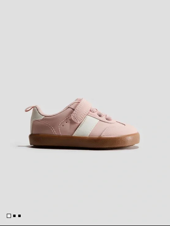 Brand NEW - H&M Pink and White Toddler Sneaker with Brown Sole