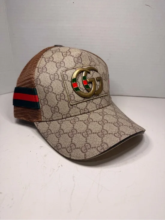 Gucci GG Supreme Mesh Trucker Hat with Interlocking G Logo