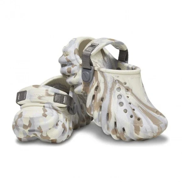 Crocs Echo 208466-2Y3 Clogs Toddler 5 Beige Marbled Comfort Casual Shoes SGN1675