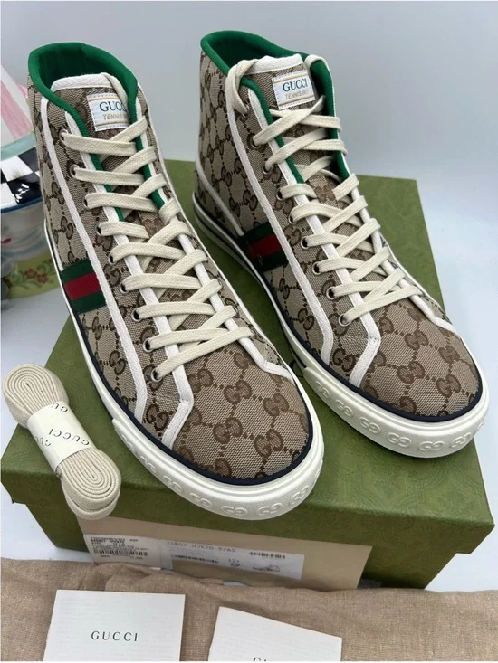 Men’s Gucci tennis 1977GG monogram canvas sneakers size 12.5 fits 13 US