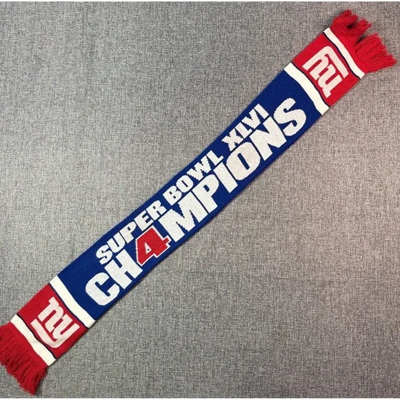 New York Giants‎ NFL Super Bowl XLVI Champions Knit Scarf Wrap