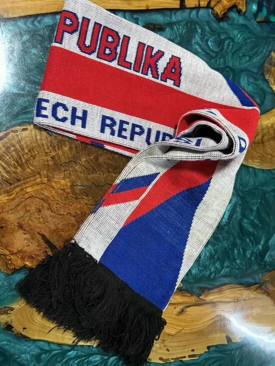 Czech Republic Fütbol Red/Blue Supporter Scarf - 53” Long