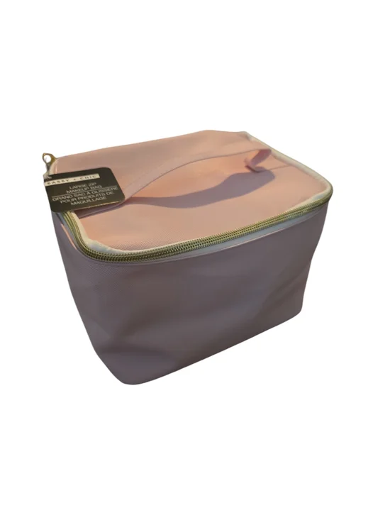 Light Pink Travel Cosmetic Organizer with Gold-Tone Zipper