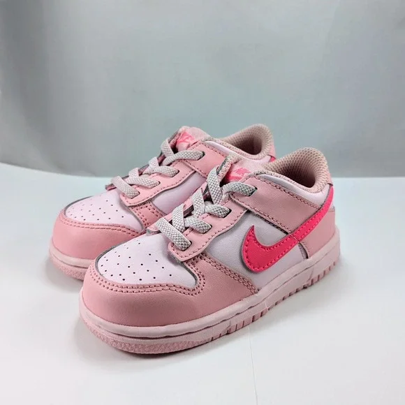 Nike Dunk Low Triple Pink (TDE) DH9761-600 SIZE 8C TODDLER Worn‎ Once