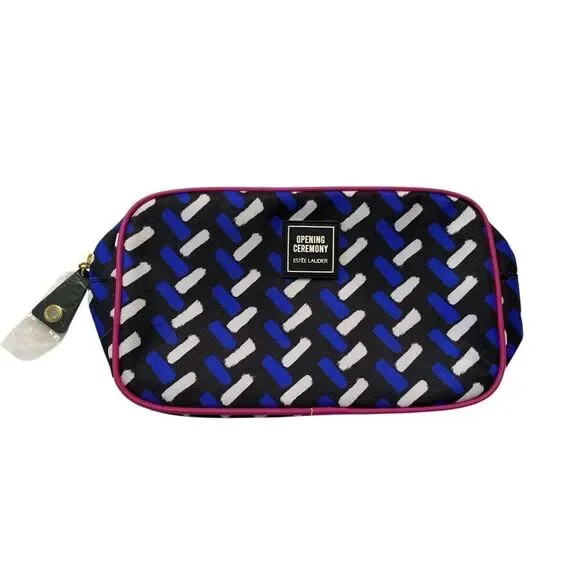 Opening Ceremony x Estee Lauder Geometric Print Pink Trim Makeup Cosmetic Bag