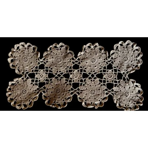 Beige Crochet Doily 14.5