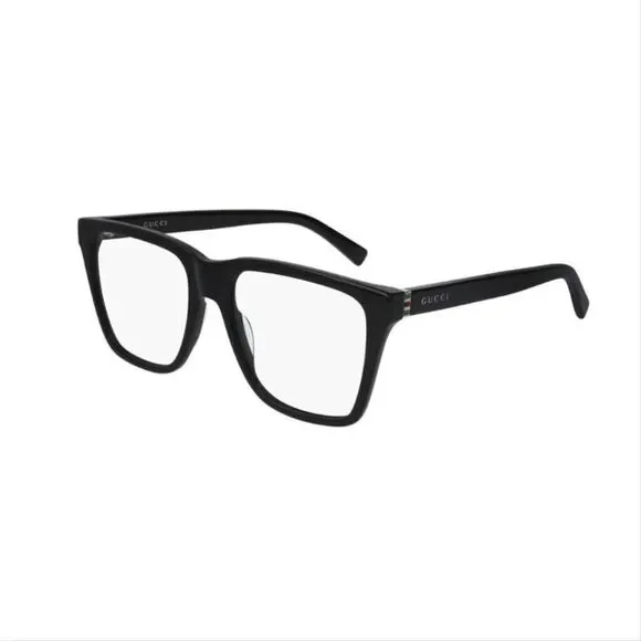Gucci Men's Square Eyeglasses Black Frame with Demo Lens GG0452O 001