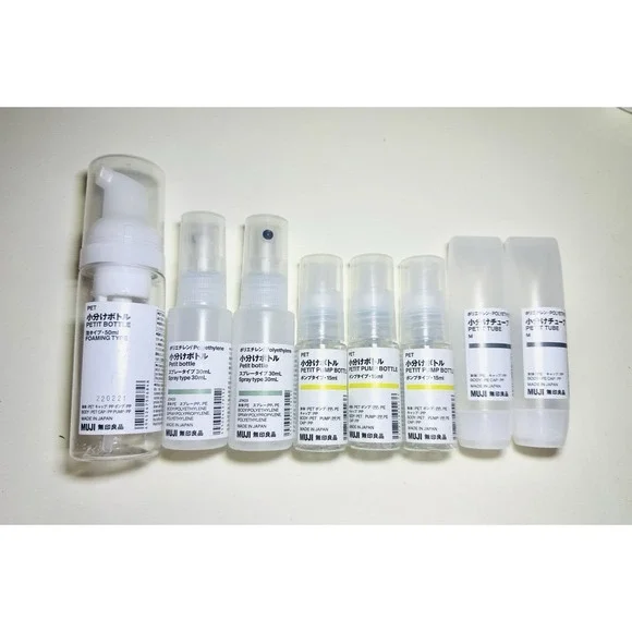 Set Of 8!! MUJI PET PETIT Foaming Pump Spray Bottle Petit Tube Made in Japan