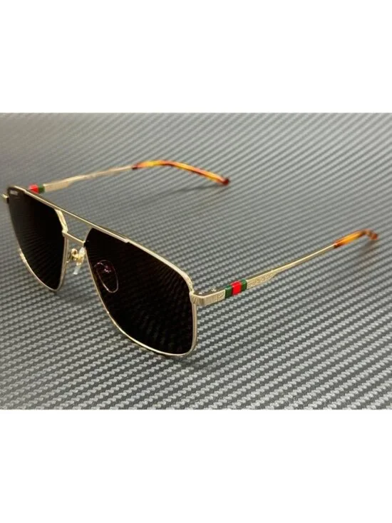 New Gucci Men Gold Sunglasses 60-14-145