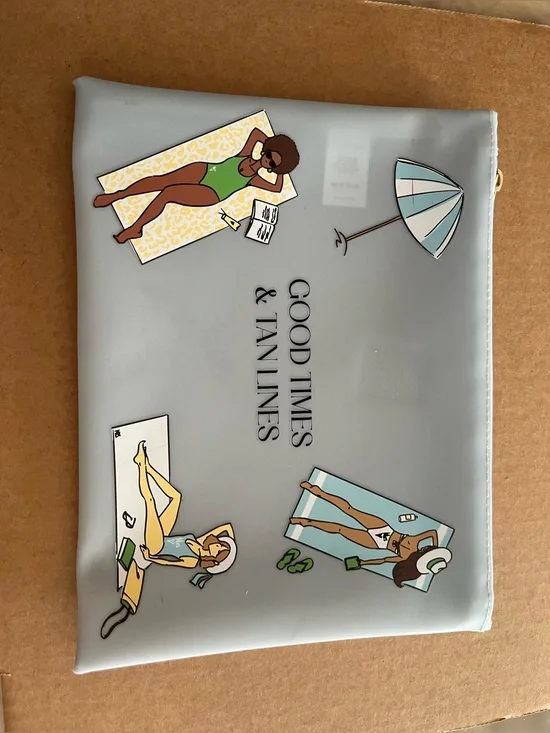 Good Times & Tan Lines Cosmetic Pouch - Light Gray