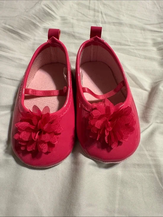 HB Girls Pink Floral Mary Jane Shoes 6-12 months