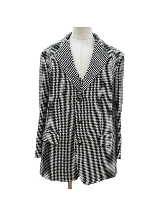 Gucci Cashmere Blend Interlocking Button Houndstooth Pattern Vest Set