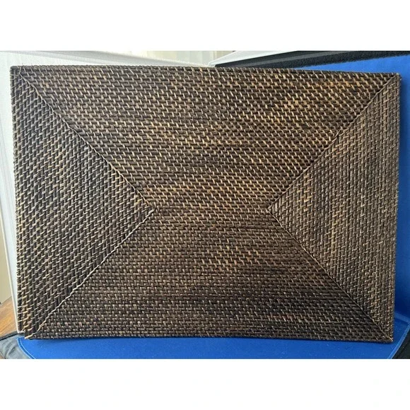 Pier 1 Imports Woven Rattan Placement Set Of 6 Brown  19.5x14