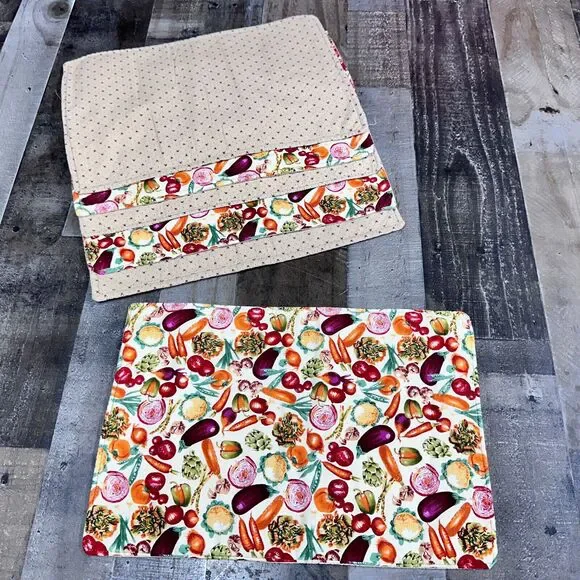 Vtg Vegetable Medley Place Mats set of 6 Colorful‎ Kitchen Farm