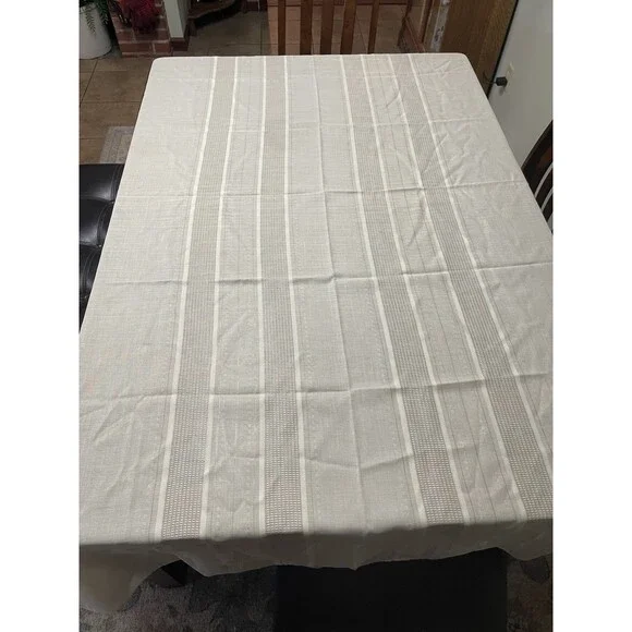 Vintage Ivory Table Cloth 88x48