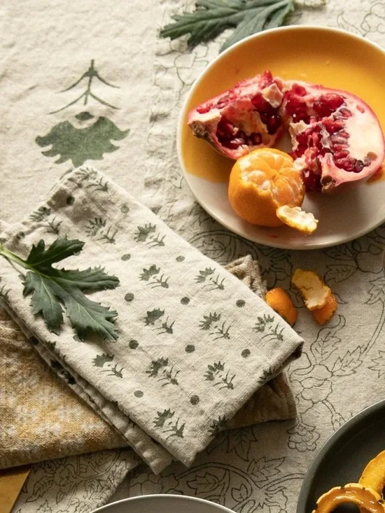 New🌟Terrain- Pari Olive Linen Tablecloth-Olive