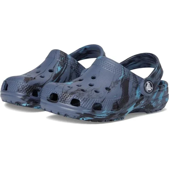 Crocs Classic 206838-4HQ Clogs Toddler US 4 Navy Marbled Comfort Shoes KFC801