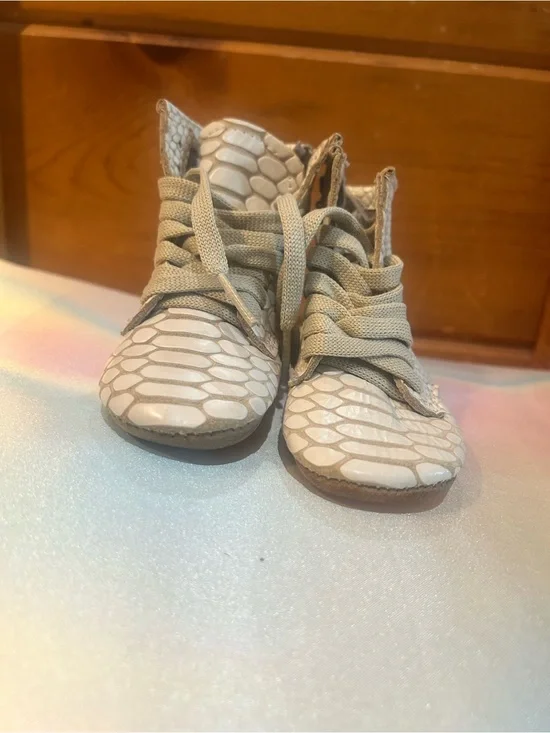 Freebird by Steven Tan Faux-Snake Lace-Up Baby Walkers