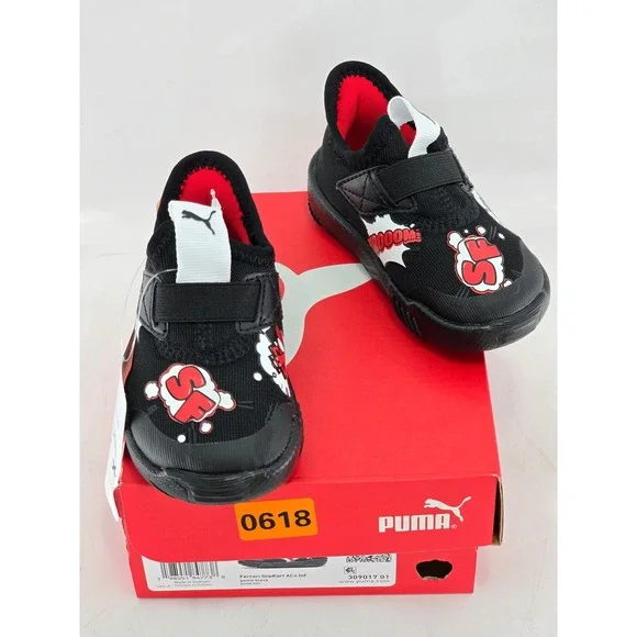 Puma Ferrari SlipKart AC+ Inf Infant Size 4C Black Red Sneakers 309017 01 - New