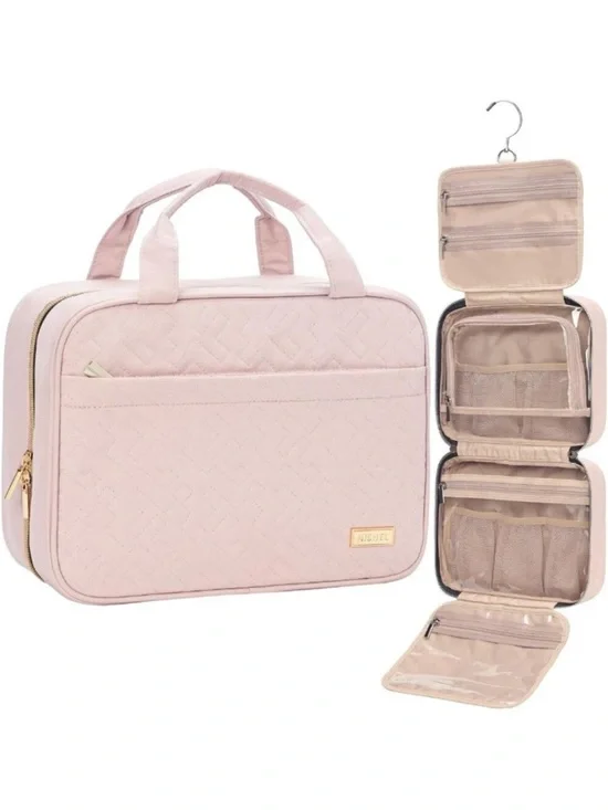 Portable Hanging Toiletry Bag for Women - Travel Organizer for Shampoo, Makeup