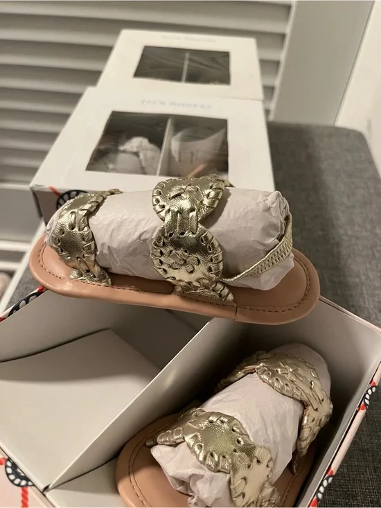 Jack Rogers Metallic Gold Baby Walker Sandals
