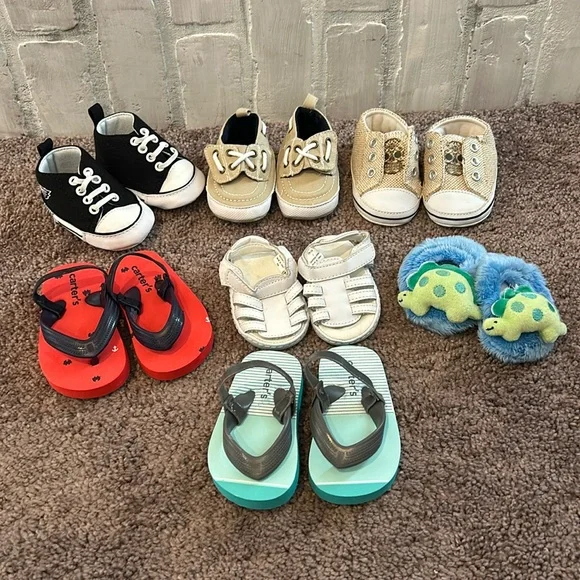Baby boy size 1 0-12m first shoes sneakers sandals booties bundle!