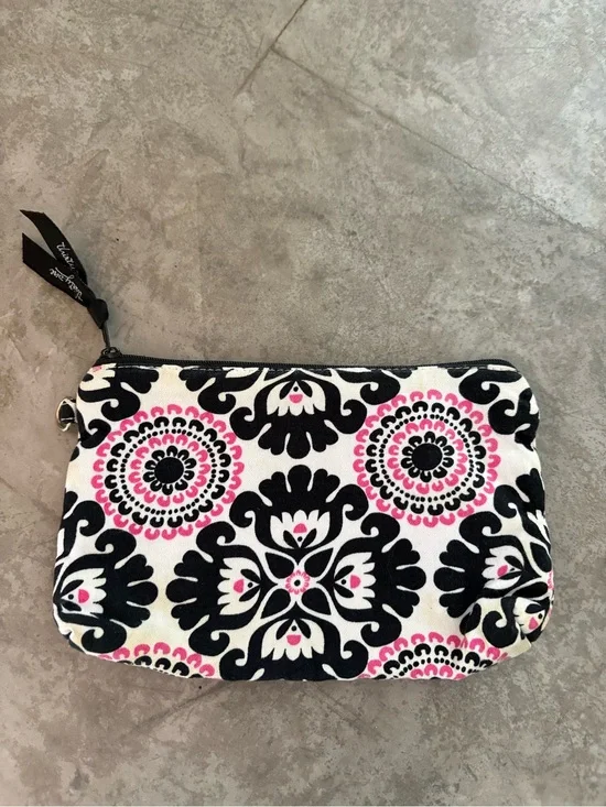 thirty-one Black and Pink Damask Zip Cosmetic Pouch