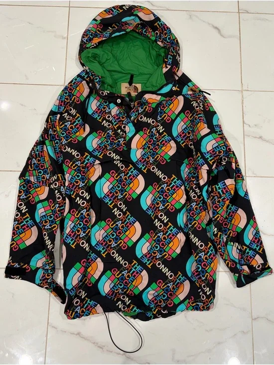 Gucci north face Colorblock Logo Hooded Jacket - Green Liningtt