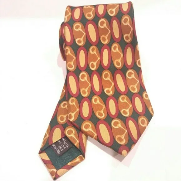 Gucci Mens Tie Horsebit 100% silk Neckwear Necktie