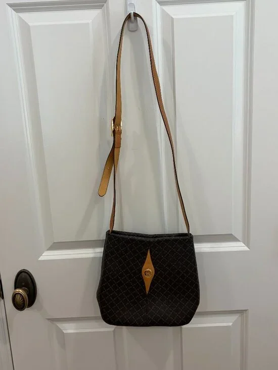 Eiffel Paris Monogram Crossbody Bag Brown Adjustable Shoulder Purse