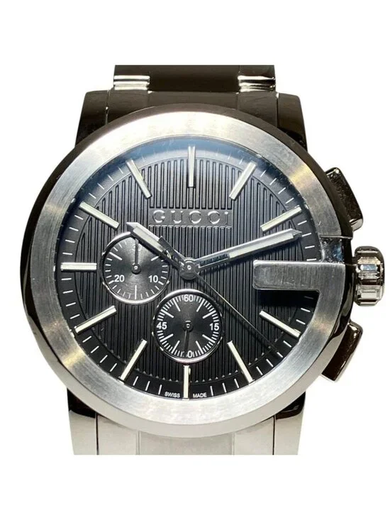 Gucci Chrono Watch SS Quartz Black Dial 101.2
