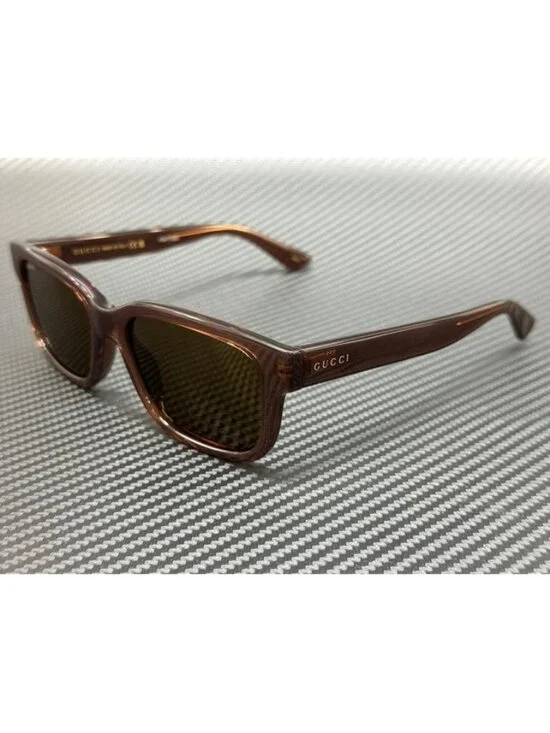 New Gucci Men Brown Transparent Sunglasses 56-18-145