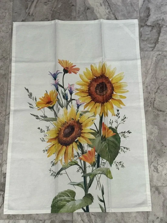 Sunflower Bouquet Decorative Tea Towel - Yellow Floral