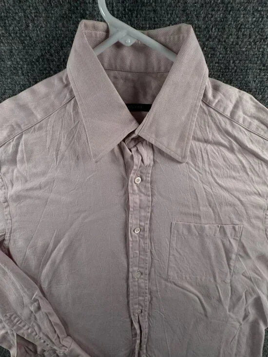 Gucci Italy Made Pink Button Up Shirt Long Sleeve Cotton Woven ACTL Size 15.25