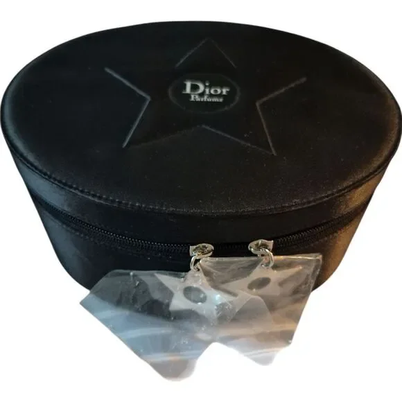 Dior Parfums Round Zip cosmetic case bag Black
