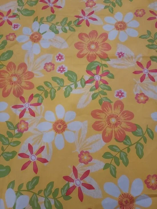 Vinyl Table Cover Vintage 1970s Picnic Flannel Backed 52